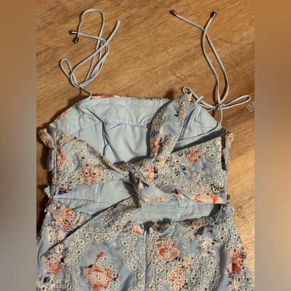 Frill Seeker Eyelet Embroidery TieBack Dress Floral Print  M flawed **2 for 20** - Picture 13 of 16
